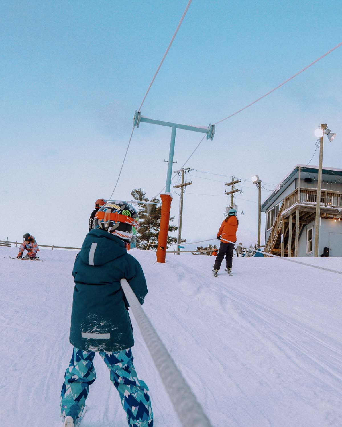 Kids learning to ski at Mt. Holiday