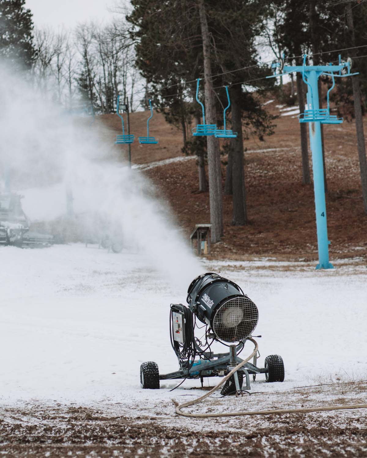 Snowmaking and volunteers at Mt. Holiday